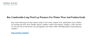 Buy Comfortable Long Wool Leg Warmers For Winter Wear And Fashion Easily