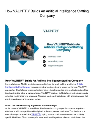 Artificial Intelligence Staffing Company