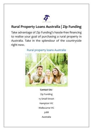 Rural Property Loans Australia | Zip Funding