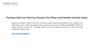Purchase Soft Cozy Wool Leg Warmers For Winter And Outdoor Activities Today