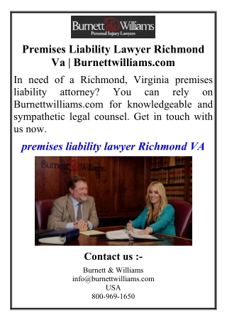Premises Liability Lawyer Richmond Va | Burnettwilliams.com