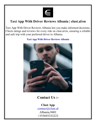 Taxi App With Driver Reviews Albania  clust.al en