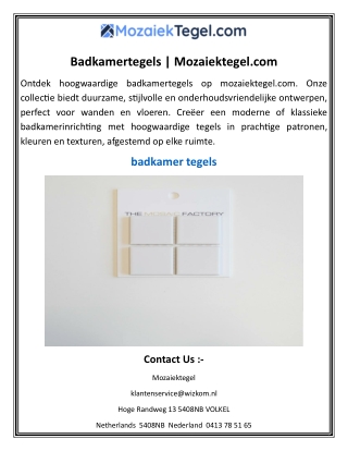 Badkamertegels  Mozaiektegel