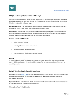 CBD Cannabidiol The Calm Without the High