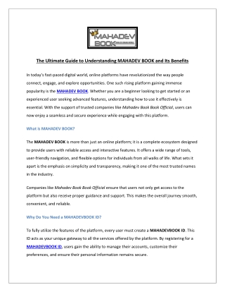 The Ultimate Guide to Understanding MAHADEV BOOK and Its Benefits