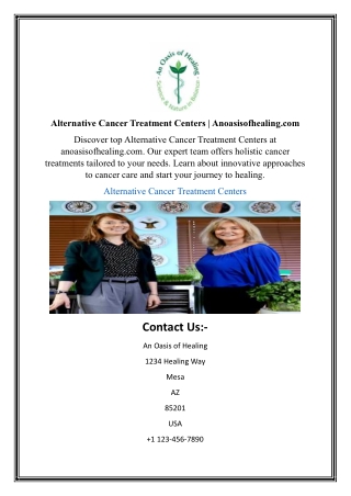 Alternative Cancer Treatment Centers | Anoasisofhealing.com