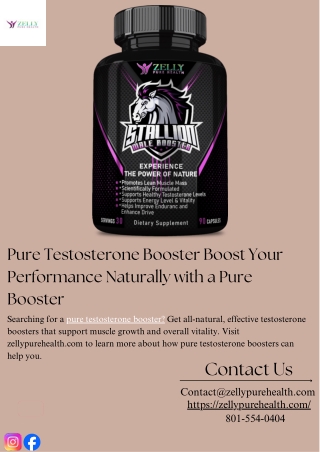 Pure Testosterone Booster Boost Your Performance Naturally with a Pure Booster