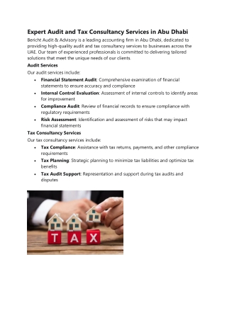 Bericht-tax consultants in abu dhabi