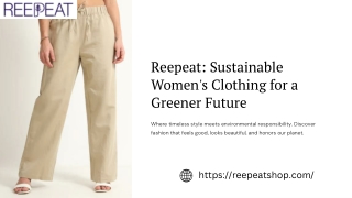 Reepeat Sustainable Women’s Clothing – Where Style Meets Sustainability