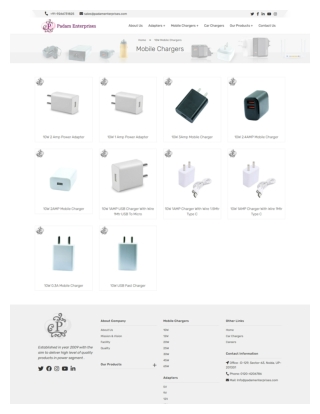 10W Mobile Charger Manufacturers | Padam Enterprises