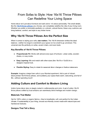 From Sofas to Style_ How 16x16 Throw Pillows Can Redefine Your Living Space