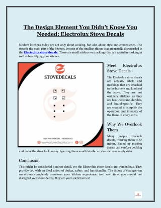 The Design Element You Didn’t Know You Needed- Electrolux Stove Decals