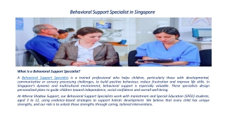 Behavioral support specialist Singapore
