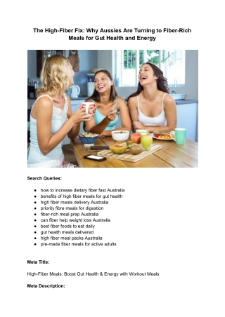 High-Fibre Meals to Power Your Gut