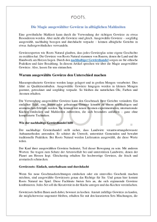 Die Magie ausgewählter Gewürze in alltäglichen Mahlzeiten