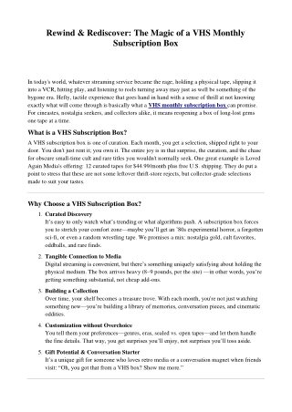 Rewind & Rediscover_ The Magic of a VHS Monthly Subscription Box