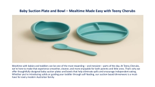 Baby Suction Plate and Bowl – Mealtime Made
