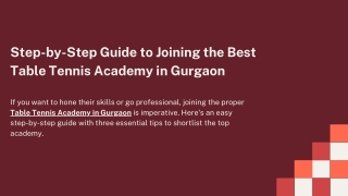 Step-by-Step Guide to Joining the Best Table Tennis Academy in Gurgaon