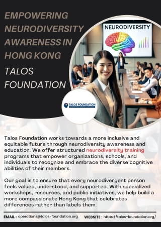 Empowering Neurodiversity Awareness in Hong Kong with Talos Foundation