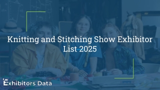 Knitting and Stitching Show Exhibitor List 2025