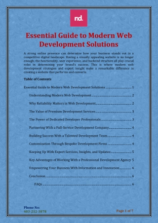 Essential Guide to Modern Web Development Solution