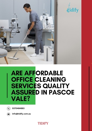Are Affordable Office Cleaning Services Quality Assured Pascoe Vale