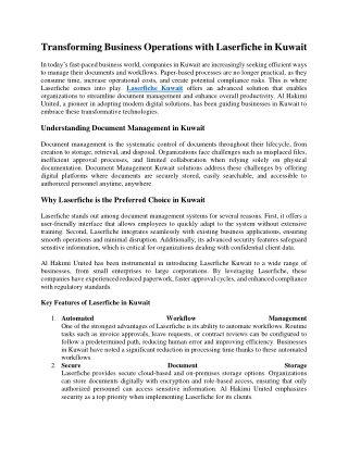 Transforming Business Operations with Laserfiche in Kuwait