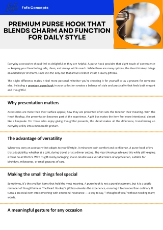 Premium Purse Hook That Blends Charm And Function For Daily Style