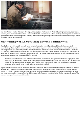 Exactly How Can An Automobile Accident Lawyer Help With Car Mishap Claim