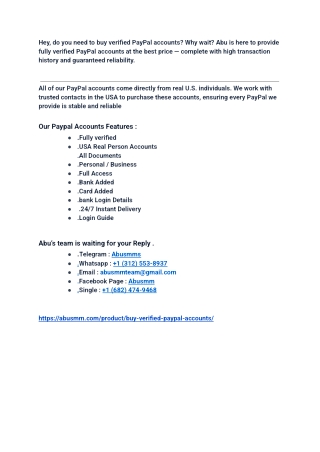 Best methods to buy verified PayPal accounts for Business