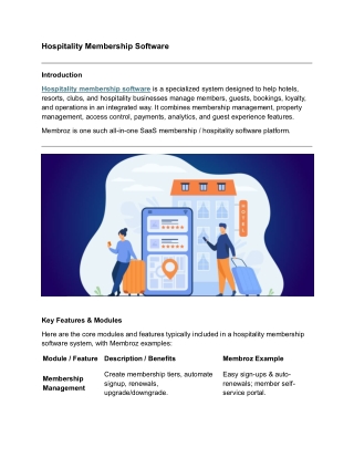 Hospitality Membership Software