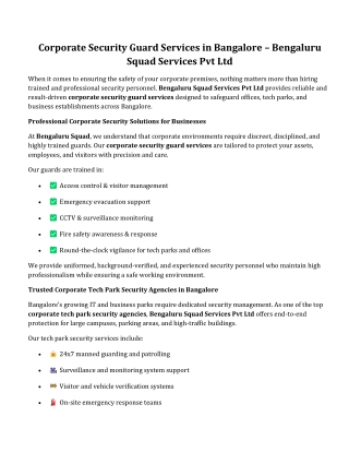 corporate security guard services