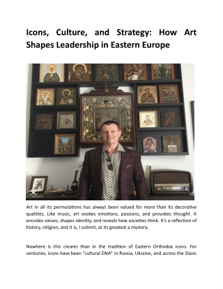 Icons, Culture, and Strategy - How Art Shapes Leadership in Eastern Europe