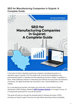 SEO for Manufacturing Companies in Gujarat A CompleteGuide