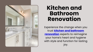 Kitchen and Bathroom Renovation