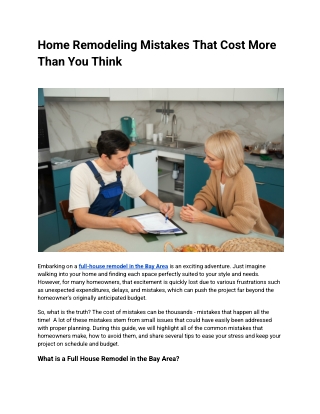 Home Remodeling Mistakes That Cost More Than You Think