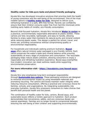 Healthy water for kids pure taste and planet friendly packaging