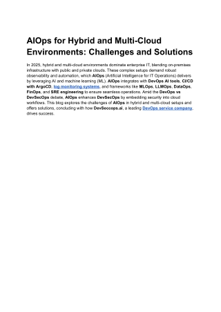 AIOps for Hybrid and Multi-Cloud Environments_ Challenges and Solutions