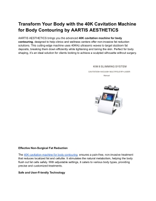 Transform Your Body with the 40K Cavitation Machine for Body Contouring by AARTIS AESTHETICS (1)