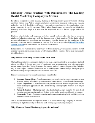 Elevating Dental Practices with Dentainment The Leading Dental Marketing Company in Arizona