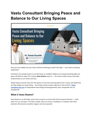 Vastu Consultant Near Me – Bring Balance, Peace, and Positivity Home