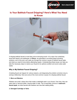 _Is Your Bathtub Faucet Dripping - Danco
