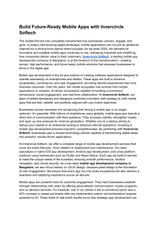 Build Future-Ready Mobile Apps with Innercircle Softech