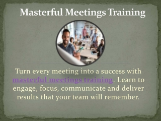 Masterful Meetings Training