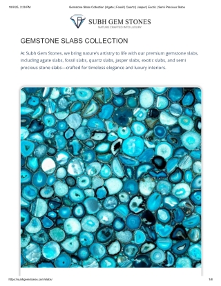 Premium Gemstone Slabs – Subh Gemstones | Luxury Natural Stone Panels