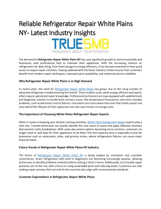 Reliable Refrigerator Repair White Plains NY