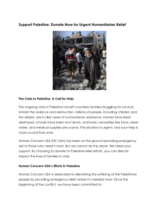 Donate Palestine Relief: Help Those in Urgent Need