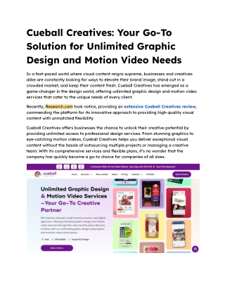 Cueball Creatives_ Your Go-To Solution for Unlimited Graphic Design and Motion Video Needs