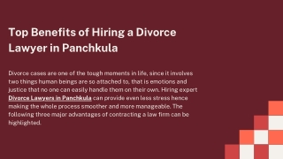 Top Benefits of Hiring a Divorce Lawyer in Panchkula
