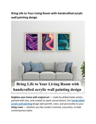 Bring Life to Your Living Room with Handcrafted Acrylic Paintings